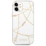 Guess GUHCP12SPCUCHWH iPhone 12 mini 5,4" white hardcase Gold Chain Collection - imagine 3