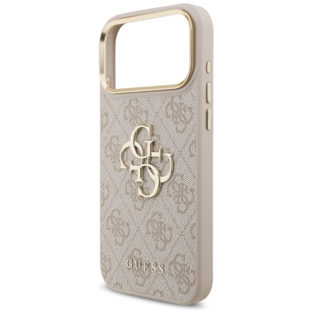 Guess 4G Big 4G Classic Logo Big Strap Metal Buttons Case for iPhone 17 Pro Max Pink - imagine 6