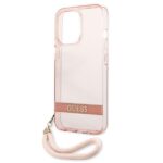 Guess GUHCP13XHTSGSP iPhone 13 Pro Max 6,7" pink hardcase Translucent Stap - imagine 6