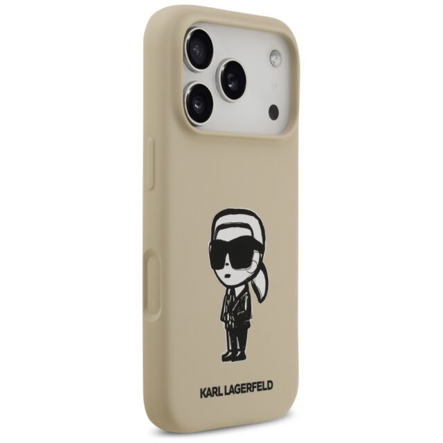 Case Karl Lagerfeld Silicone Karl Sketch & Logo MagSafe for iPhone 17 Pro brown - imagine 4
