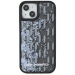 Case Karl Lagerfeld Liquide Glitter Monogram Gradient for iPhone 15 black - imagine 3