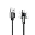 USAMS Braided Rotating Cable U60 2A USB-C black 1m SJ477USB01 (US-SJ477)