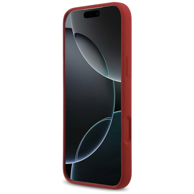 Case Guess Silicone Script Metal Logo MagSafe for iPhone 17 Pro Max magenta - imagine 5