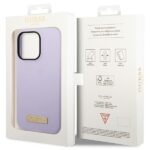 Guess GUHMP14LSBPLU iPhone 14 Pro 6,1" purple hard case Silicone Logo Plate MagSafe - imagine 8