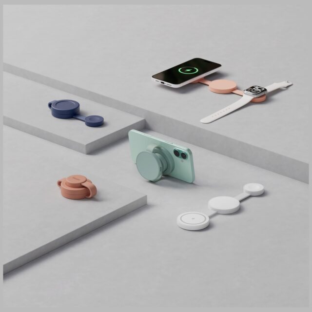 Wireless charger Bazic GoMag Trio 2 3in1 15W magnetic for iPhone/Watch/AirPods blue - imagine 5