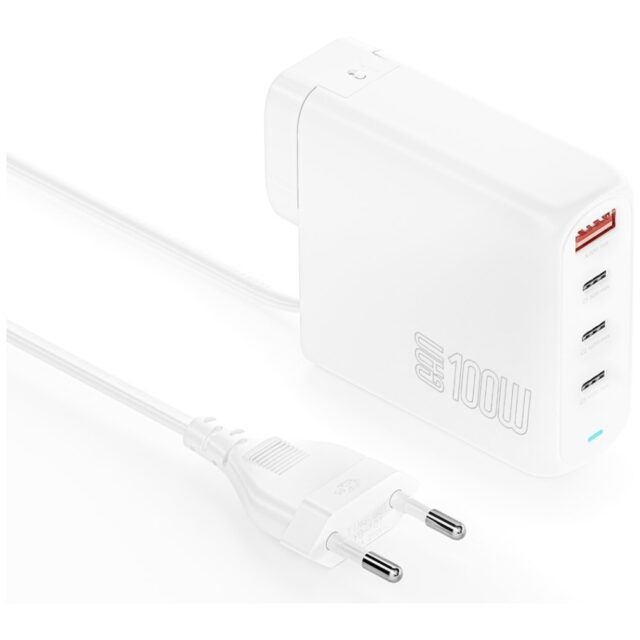 Power charger 4smarts Flex Pro 100W 3xUSB-C + 1xUSB-A Travel Edition white - imagine 2