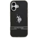 US Polo DH and Bottom Stripe Logo MagSafe Case for iPhone 17 Black - imagine 3