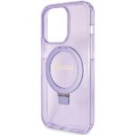 Guess GUHMP15LHRSGSU iPhone 15 Pro 6.1" purple hardcase Ring Stand Script Glitter MagSafe - imagine 6