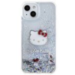 Hello Kitty HKHCP15SLIKHET iPhone 15 /14 / 13 6.1" silver hardcase Liquid Glitter Charms Kit - imagine 3