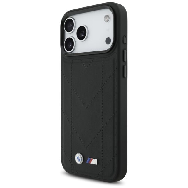 Case BMW M Quilted Logo MagSafe for  iPhone 17 Pro Max black - imagine 2
