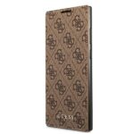 Guess GUBKS22LG4GFBR S22 Ultra S908 brown book 4G Metal Gold Logo