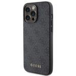 Guess GUHCP15XG4GFGR iPhone 15 Pro Max 6.7" grey hard case 4G Metal Gold Logo - imagine 2