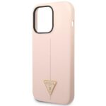 Guess GUHCP14XSLTGP iPhone 14 Pro Max 6,7" pink hardcase Silicone Triangle - imagine 6