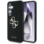 Case Guess Silicone Big 4G Logo Bottom Script Samsung Galaxy S25 black