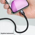 USAMS Braided U55 2A microUSB Cable black 1m SJ450USB01 (US-SJ450) - imagine 3