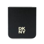 DKNY DKHCZF6PSMCSLK Z Flip6 F741 black lether Matal Stack Logo - imagine 5