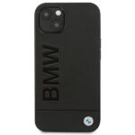 BMW BMHCP14SSLLBK iPhone 14 / 15 / 13 6.1" black Leather Stamp - imagine 3