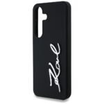 Case Karl Lagerfeld Silicone Metal Signature Logo Samsung Galaxy S25 black - imagine 6