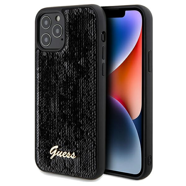 cps-4f2d88a561e5242d34c8909e0ef16e6c-2025-12-06-13-07-30 Guess GUHCP12MPSFDGSK iPhone 12/12 Pro 6.1" black hardcase Sequin Script Metal - imagine 1