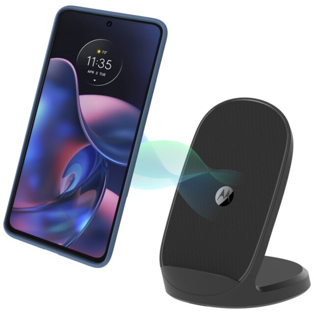 Wireless Charger Motorola TurboPower 15W Stand Pad Qi black - imagine 9