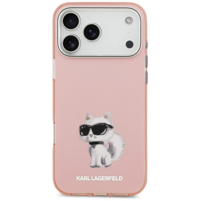 Karl Lagerfeld IML Aquarelle Choupette & Logo MagSafe Case for iPhone 17 Pro Max Pink - imagine 3