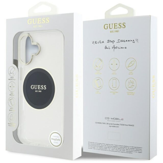 Case Guess IML Metal Colored Circle Classic Logo MagSafe for iPhone 16 black - imagine 8