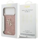 Guess Fixed Glitter Big 4G Metal Frame Case for iPhone 17 Pro Max Pink - imagine 8