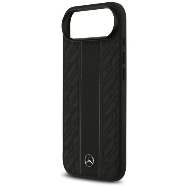 Case Mercedes Leather Laurel Leaves Stripes MagSafe for iPhone Air black - imagine 6