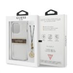 Guess GUHCP13LKB4GBR iPhone 13 Pro / 13 6,1" Transparent hardcase 4G Brown Strap Charm - imagine 8