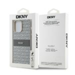 DKNY DKHCP14LPRTHSLE iPhone 14 Pro 6.1" beige hardcase Leather Mono Stripe & Metal Logo - imagine 8