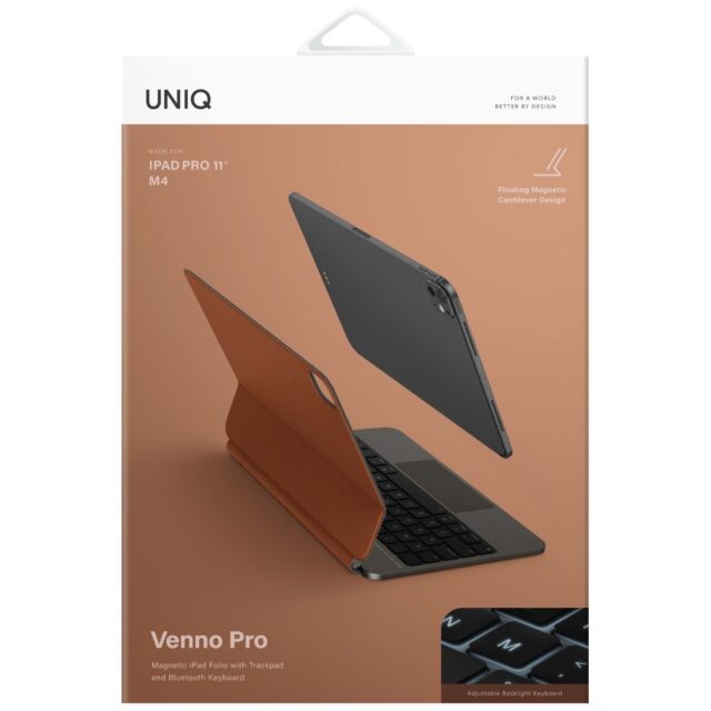 Case UNIQ Venno Pro Magnetic Smart with keyboard for iPad Pro 11" M4 (2024) caramel - imagine 7