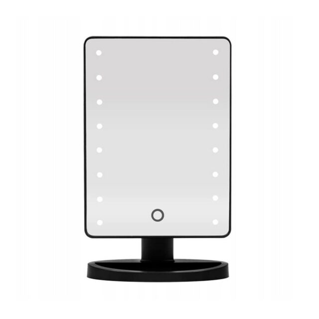 Extralink Makeup Mirror, Black Lighted with Stand - imagine 2