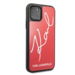 Karl Lagerfeld KLHCN58DLKSRE iPhone 11Pro red hard case Signature Glitter - imagine 5