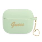Guess GUAPLSCHSN AirPods Pro cover green Silicone Charm Heart Collection
