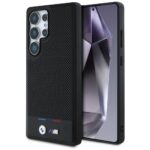 Case BMW Leather Tricolor Stripe MagSafe for Samsung Galaxy S25 Ultra black