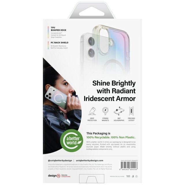 UNIQ Iridescia case for iPhone 17 Magclick Charging holo quartz - imagine 7