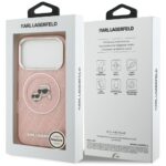Karl Lagerfeld IML Glitter Karl & Choupette Heads Logo MagSafe Case for iPhone 17 Pro Pink - imagine 8