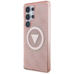 Case Guess 4G Glitter Triangle Buttons MagSafe for Samsung Galaxy S25 Ultra pink - imagine 2