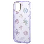Guess GUHCP14SHTPPTL iPhone 14 / 15 / 13 6.1" lilac hard case Peony Glitter - imagine 6