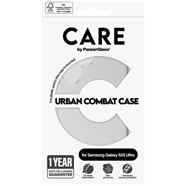 Etui CARE by PanzerGlass Flagship Urban  Combat do Samsung Galaxy S25 Ultra transparent - imagine 4