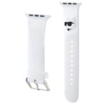 Karl Lagerfeld Strap KLAWLSLCNH Apple Watch 42/44/45/49mm white strap 3D Rubber Choupette Head - imagine 3