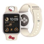 Hello Kitty Strap HKAWMSCHBLE Apple Watch 38/40/41mm Beige Strap Silicone Kitty Head - imagine 4