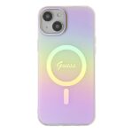 Guess GUHMP15MHITSP iPhone 15 Plus/ 14 Plus 6.7" pink hardcase IML Iridescent MagSafe - imagine 3