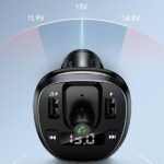 USAMS Hands-Free Kit C21 with FM Transmitter, Bluetooth 5.0, MP3, 2xUSB 3.4A black CC115GC - imagine 10