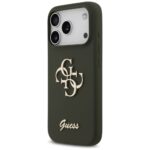 Guess Silicone Big 4G Script case for iPhone 17 Pro Max khaki - imagine 2