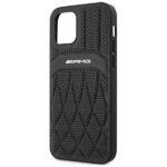 AMG AMHCP12LOSDBK iPhone 12 Pro Max 6.7" black hardcase with Leather Curved Lines - imagine 6