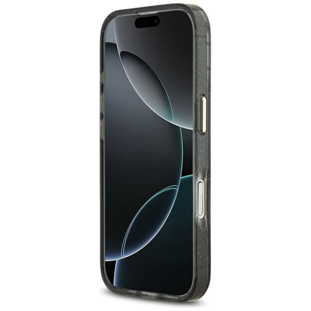 Guess IML Glitter Flowers Triangle MagSafe case for iPhone 17 black - imagine 5