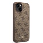Guess GUHCP15MG4GFBR iPhone 15 Plus / 14 Plus 6.7" brown hard case 4G Metal Gold Logo - imagine 4