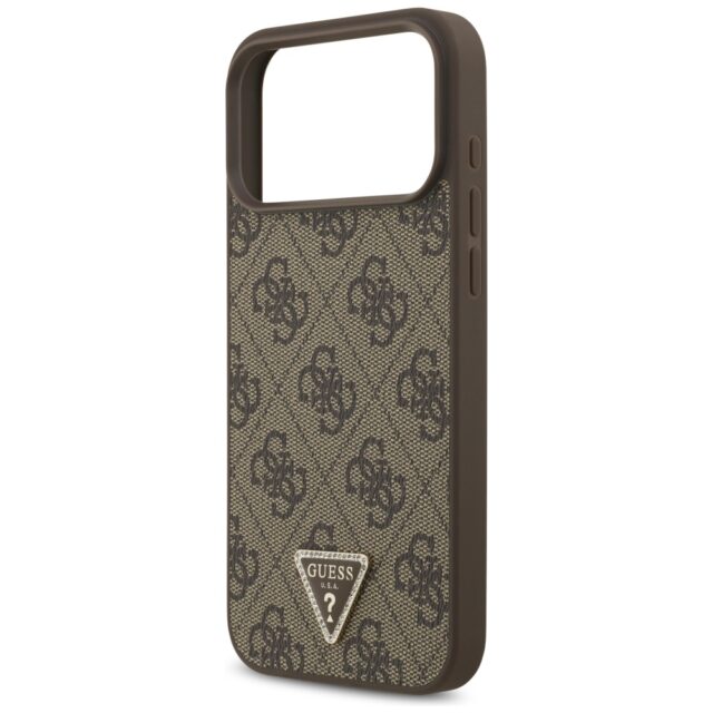 Case Guess Leather 4G Triangle Strass    MagSafe for iPhone 17 Pro Max brown - imagine 6