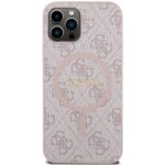 Guess GUHMP12MG4GFRP iPhone 12/12 Pro 6.1" pink hardcase 4G Collection Leather Metal Logo MagS - imagine 3